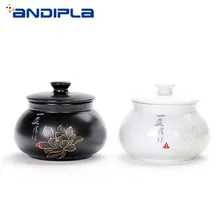 Творческий Керамика контейнеры для чая лотосы ручной росписи чайная канистра чайный набор кунг-фу кофе орехи пряная еда хранения бутылки баночка для домашнего декора