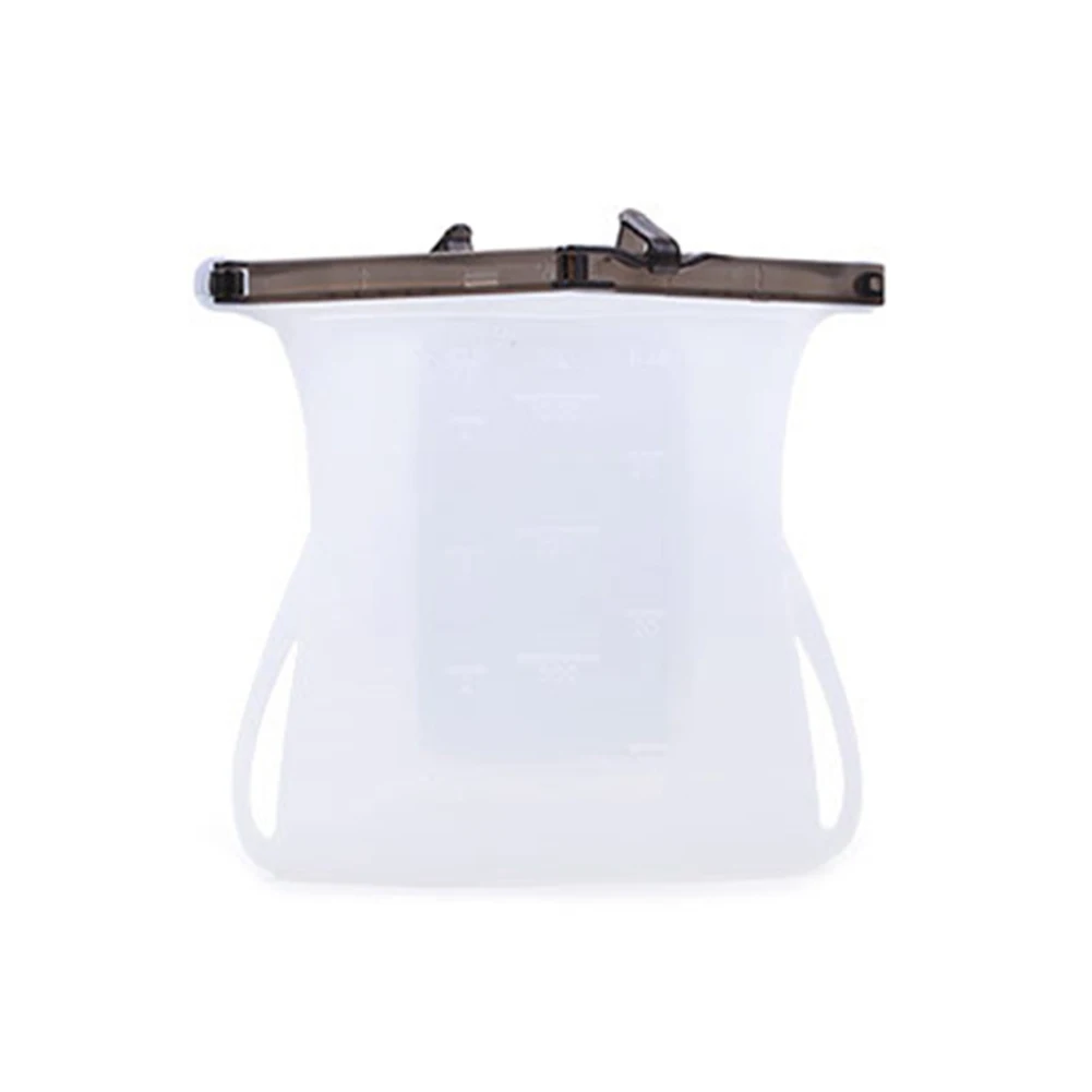 1 шт. креативные многоразовые силиконовые сумки для хранения продуктов стоьте вверх морозильник герметичное уплотнение пищевые контейнеры Hogard - Цвет: White