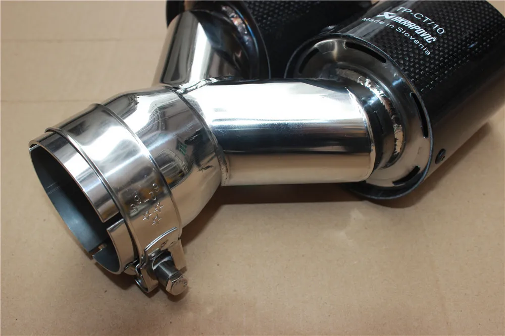 1 шт. Inlet63mm-Outlet 89 мм(двойной) akrapovic выхлопная насадка глянцевый хвост из углеродного волокна наконечник выхлопной трубы хвост quad наконечник