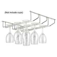 3 ряда из нержавеющей стали вина стекло es держатель бокалов вина Кухня Бар настенный шампанское вино стойки стеклянный держатель для стакана, хранение