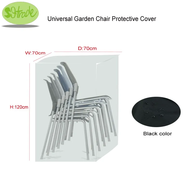 

Universal Garden chairs protective cover,70x70x120cm,Black color waterproofed Cover,custom available Outdoor furniture covers