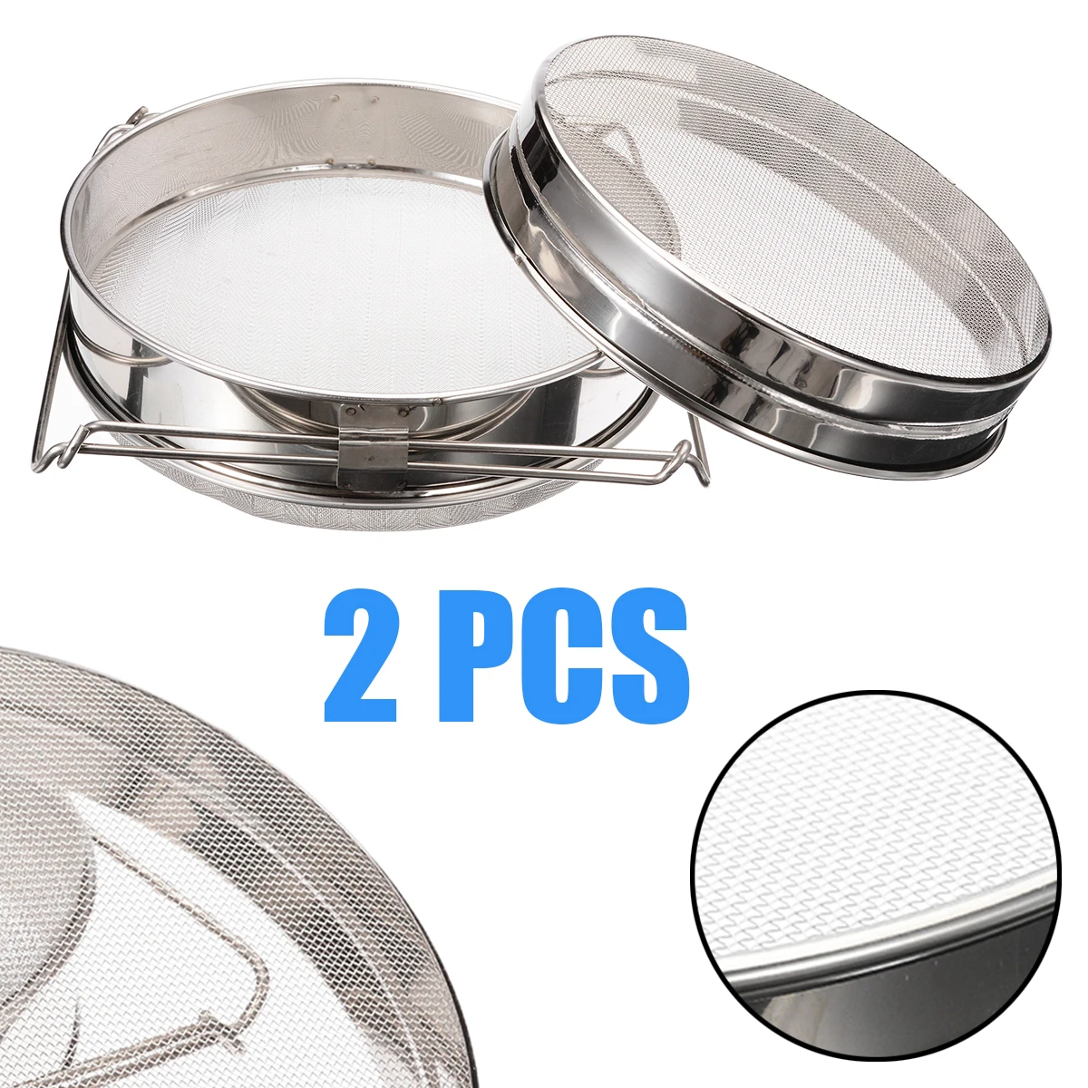 Mayitr Stainless Steel Beekeeping Double Layer Honey Filter Strainer  Home Kitchen Colanders Strainers