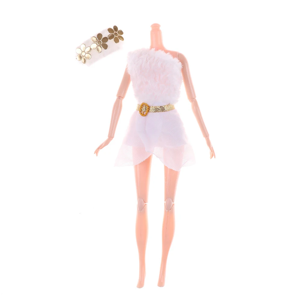 Для куклы модное плюшевое платье + шляпа набор подходит для 1/6 BJD Винтаж кукольная