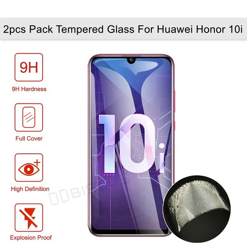 

2PCS Honor 10i 20i 10 Lite Tempered Glass Screen Protector For Huawei Honor10i Honor20i Honor10 Lite Full Coverage Curved Glass