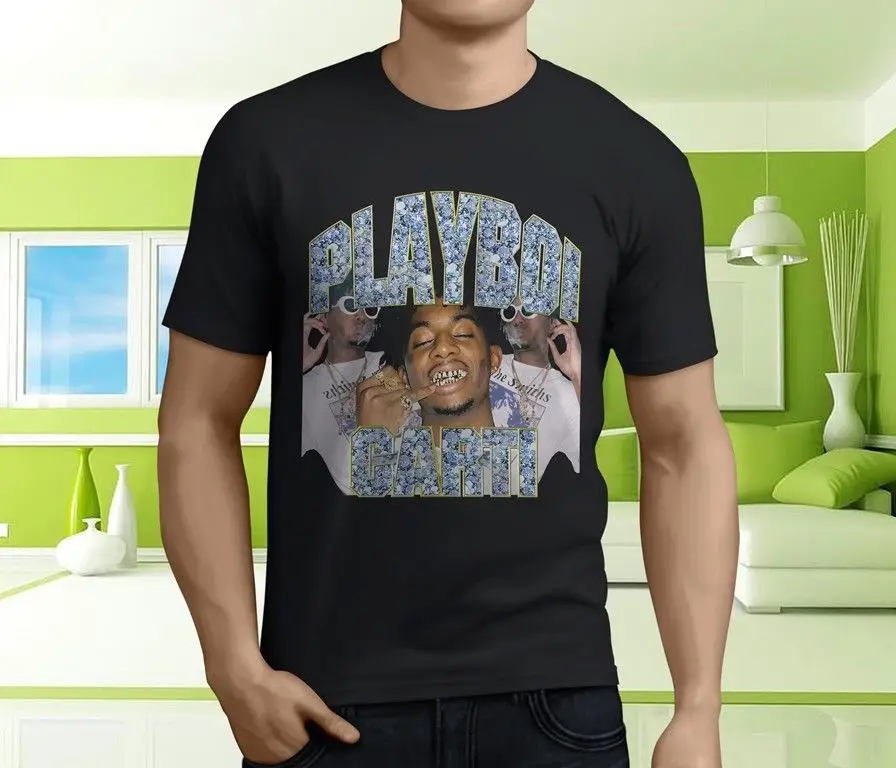 Новые классные playboi карти Винтаж хип-хоп Для мужчин черный футболка Размеры S-3XL