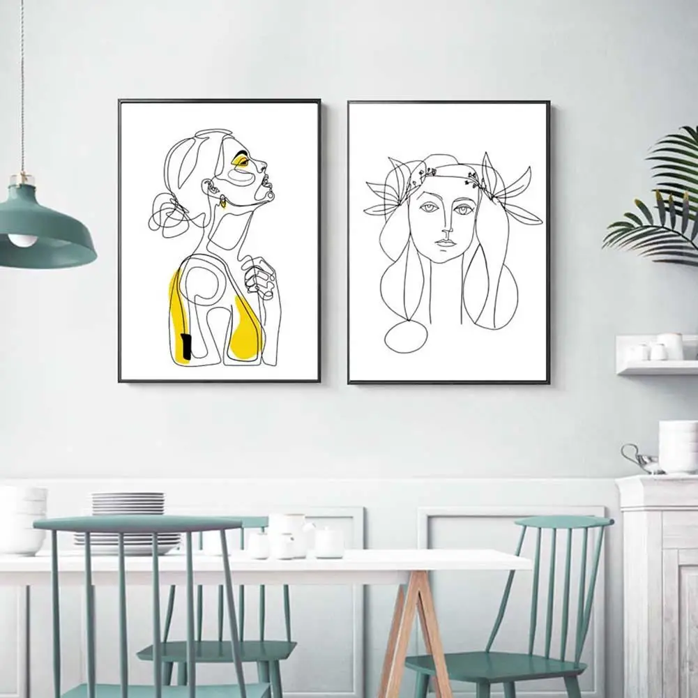 Abstract Women Nordic Frameless Canvas Painting Wall Picture Bedroom Home Decor | Дом и сад