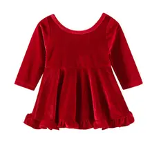 Детское платье для маленьких девочек; осенние бархатные платья принцессы с длинными рукавами; вечерние платья с бантом; Одежда для девочек на день рождения