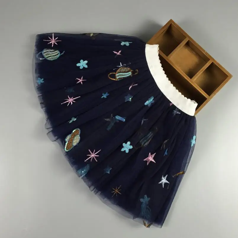 Кружевная пачка принцессы для маленьких девочек; сезон лето-весна; юбка для танцев; юбка-пачка для девочек - Цвет: design 10 navy blue