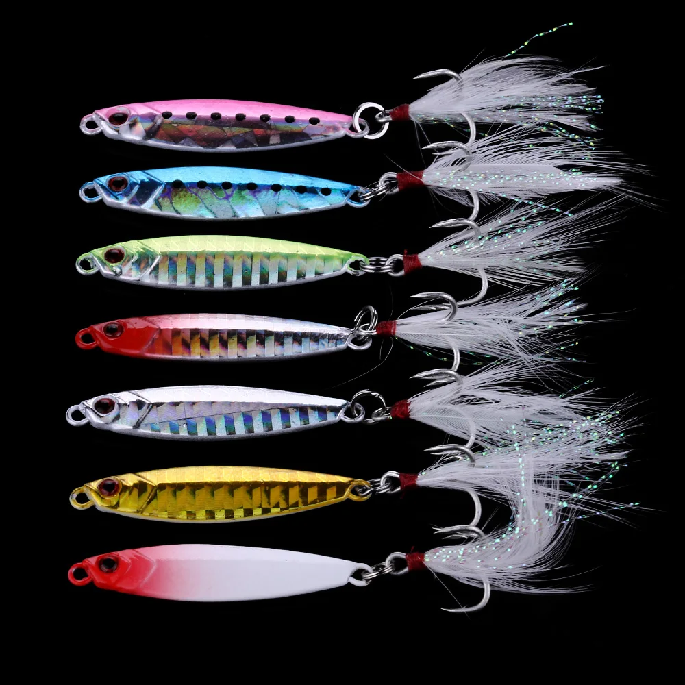 HENGJIA 7pcs 10g 15g 20g Metal Jigs Sink Lead Bait Hard Wobblers Larser Depth Water Artificial Fishing | Спорт и развлечения