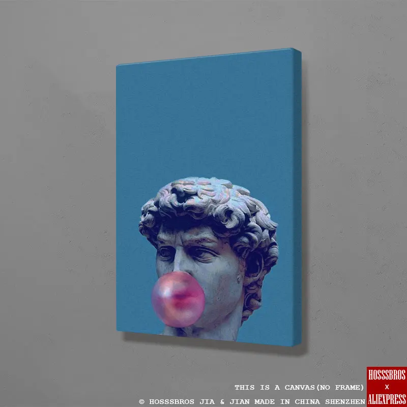 Us 5 02 25 Off Neon Aesthetic David Statue Vintage Poster Painting Wall Art Canvas For Teens Living Room Home Bedroom Study Dorm Room Prints In