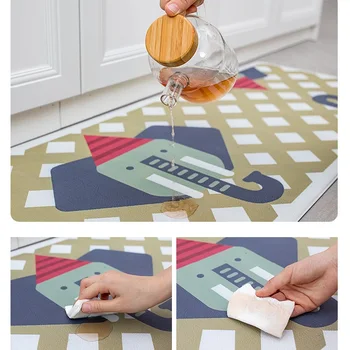 

Waterproof and Oilproof PVC Plastic Leather Rug for All Kitchen Bathroom Door Mat Anti-slip Rubber Carpet Eco Kindergarten Slip