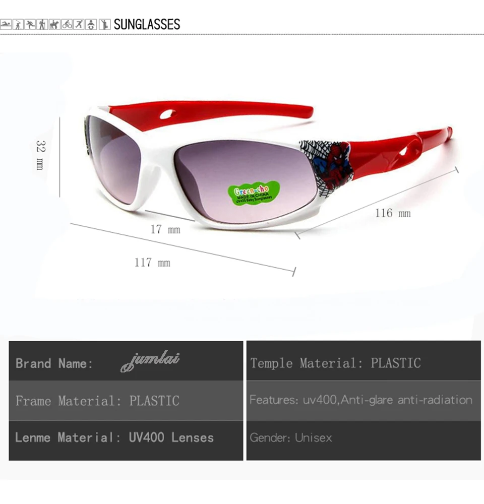 jumlai Sport Sunglasses Kids Children Sun glasses Girl Boy Outdoor Eyeglasses Flexible Spectacles UV400 Oculos  (2)