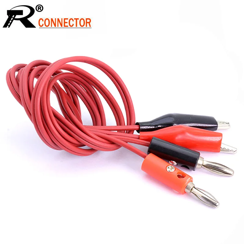 

10pcs/lot 1M Alligator Cilp to Banana Plug Test Cable Lead Connector Dual Tester Probe Crocodile Clip for Multimeter DIY 100CM