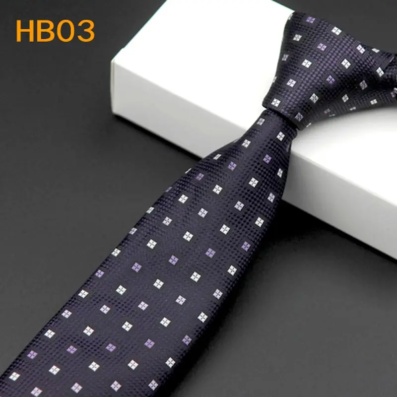 24 стиля, 6 см, мужские Узкие галстуки, полиэстер, шелк, однотонный, в горошек, в клетку, Цветочный, узкий жаккардовый галстук, тонкий галстук-хомут - Цвет: HB-03