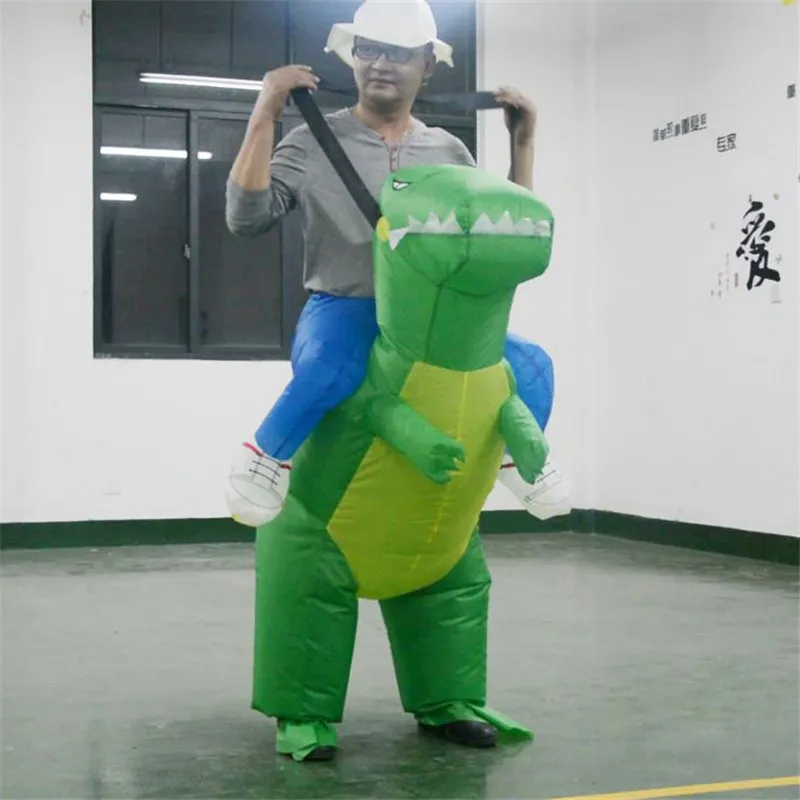 Nflatable динозавров костюм Дракон T-Rex Необычные платья Взрослый Для мужчин Рождество Новый год наряд для вечеринки животных тематические