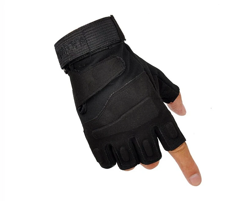 Men Outdoor Short Finger Gloves Sports Army Military Tactical Airsoft Shooting Hunting Outdoor Gloves - Цвет: Черный