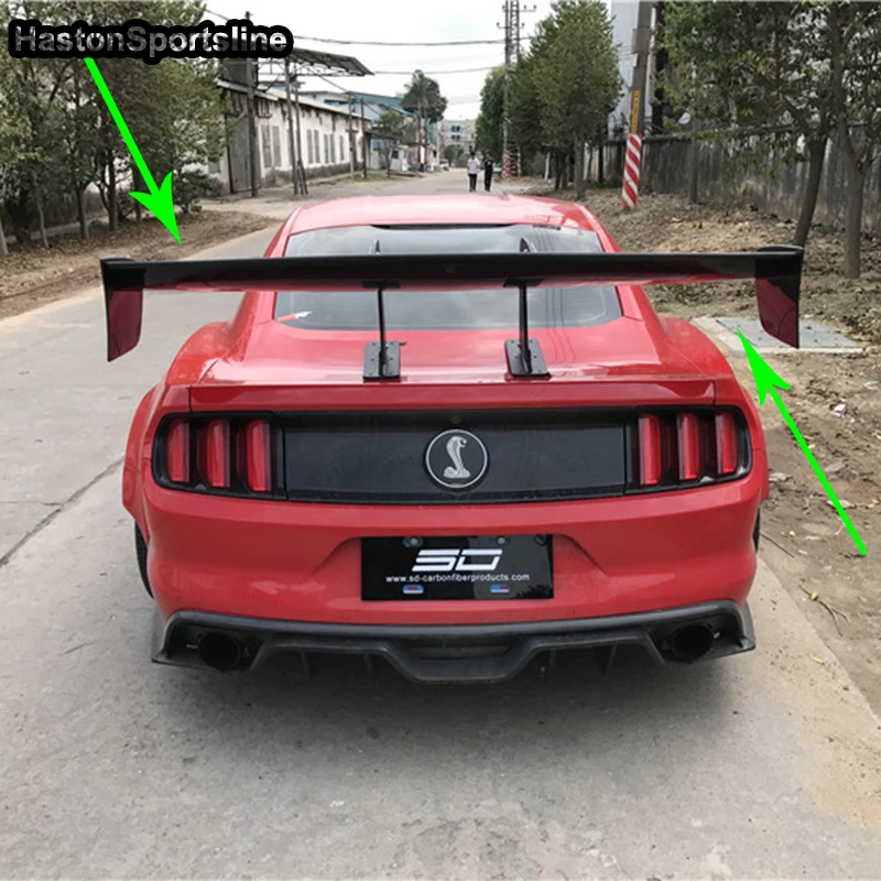 Mustang Voltex Стиль углеродного волокна комплект задней части кузова спойлер багажника крыло для Ford Mustang- автомобиль-Стайлинг