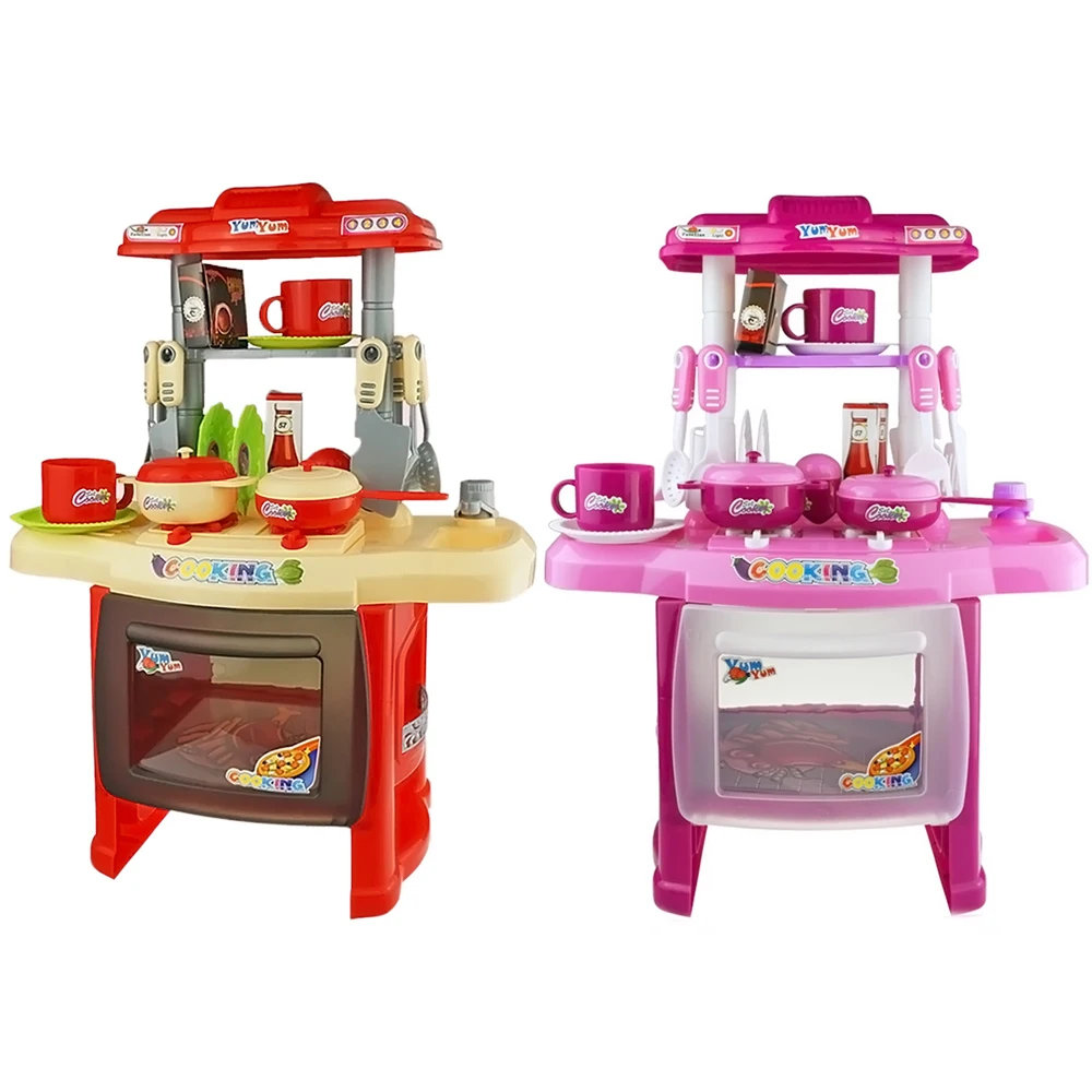 Kids Children Babies Kitchen Cooking Toy Play Set with Light and Sound