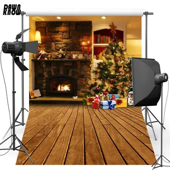 

DAWNKNOW Merry Christmas Tree Vinyl Photography Background For Family Indoor Polyester Backdrop For Children Photo Studio CM6481