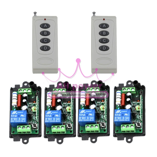 

Newest tech remote control terminal 220v remote switches 2 controller with 4 receiver control within 200meters