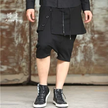 27-44 Мужская одежда GD стилист волос модные повседневные штаны с заниженным шаговым швом брюки хип-хоп шаровары большие размеры костюмы