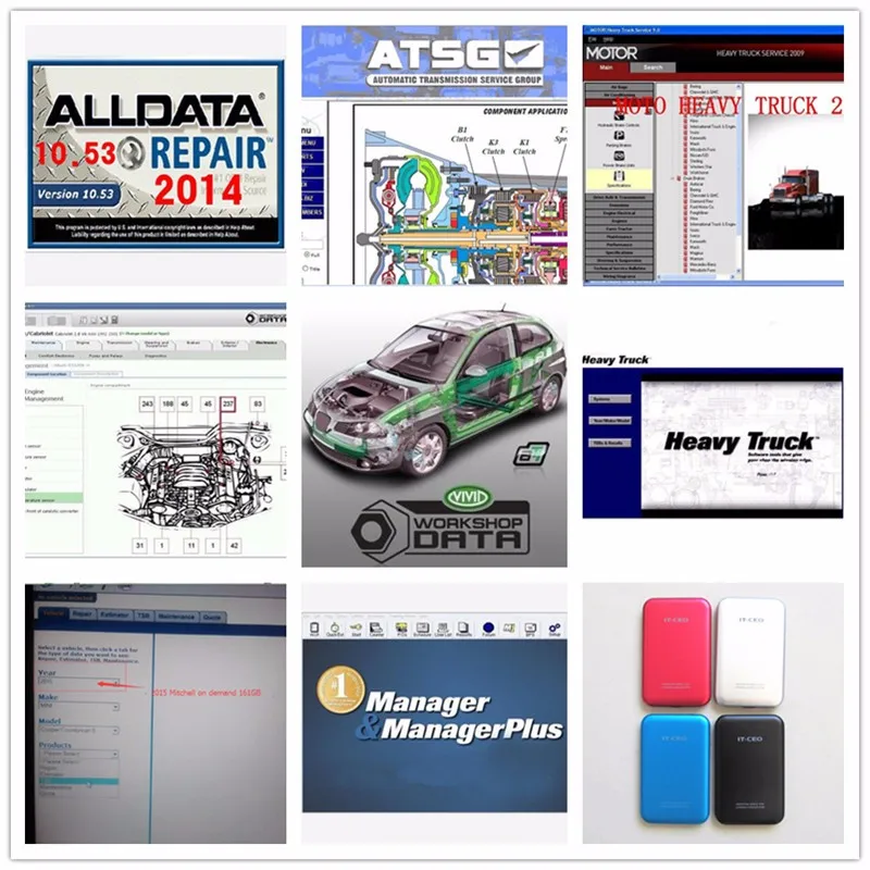 All data Mitchell on demand 2015 + Alldata v10.53 auto repair software + ATSG +ElsaWin 5.2 + Manager with 47 software in 1TB HDD