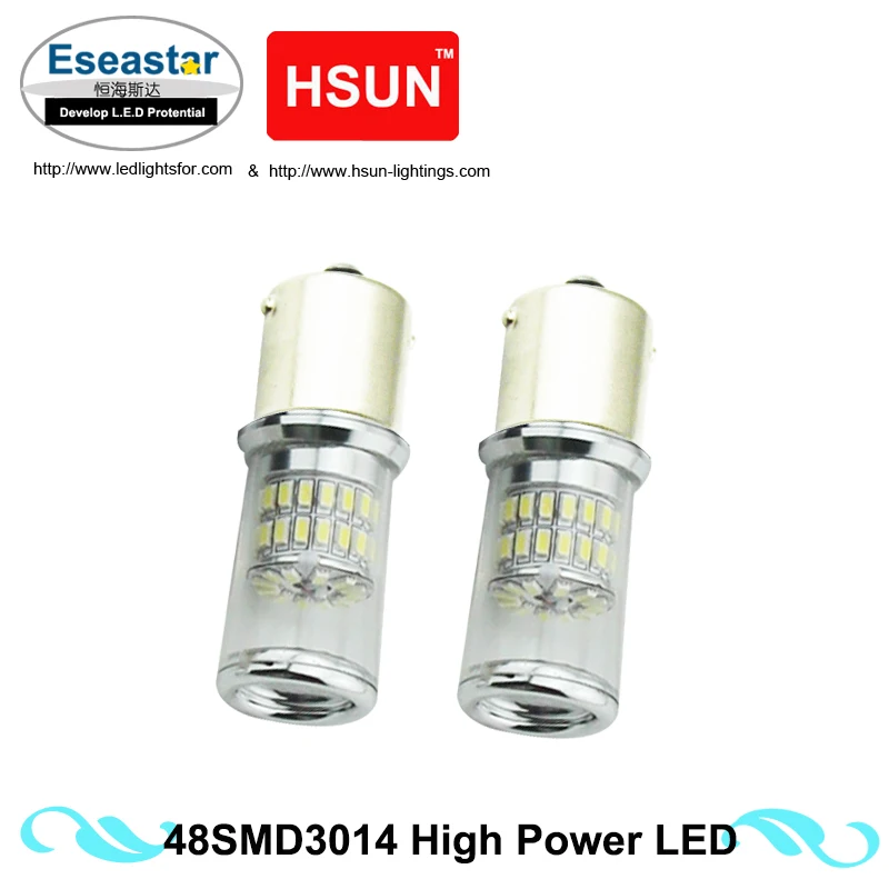 

Eseastar 2pcs Car BA15S 48-LED-SMD3014 Led Headlight Bulbs White PY21W BAY15D P21/5W LED P21W BAU15S turn lamp DC12V