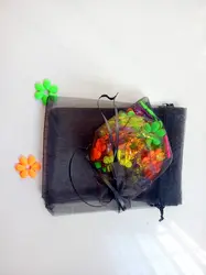 500 шт. 25*35 см черный мешочек из органзы Ювелирная упаковка Дисплей сумки шнурок мешок для браслет/ожерелье мини Пряжа сумка