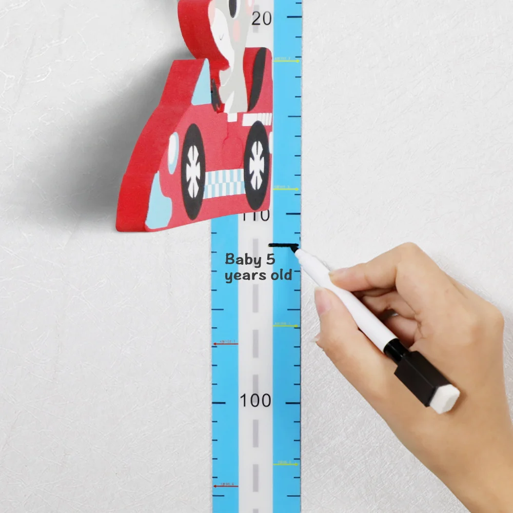 Magnetic Children Growth Height Ruler Wall Stickers For Kids Room Decor Cartoon Animal Wall Sticker Baby Height Measure Ruler