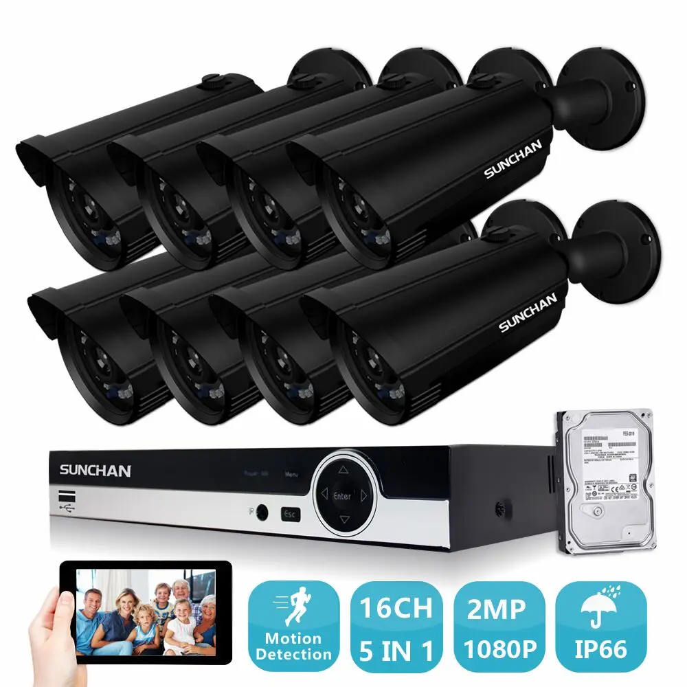 16Channel Hybrid 8 1080P font b Outdoor b font Security Camera DVR System 16CH CCTV DVR