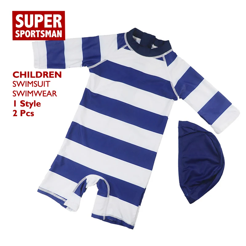 

Kids Striped Beach Swimwear Baby Boys Cartoon Fish Rashguard Swimsuits Children Water Sports Swimming Bathing Toddler Swim Suits