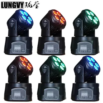 

Free Shipping 6pcs/Lot 5*15w RGBWA 5IN1 LED Mini Moving Head Light Wash Light For DJ Show Stage Disco