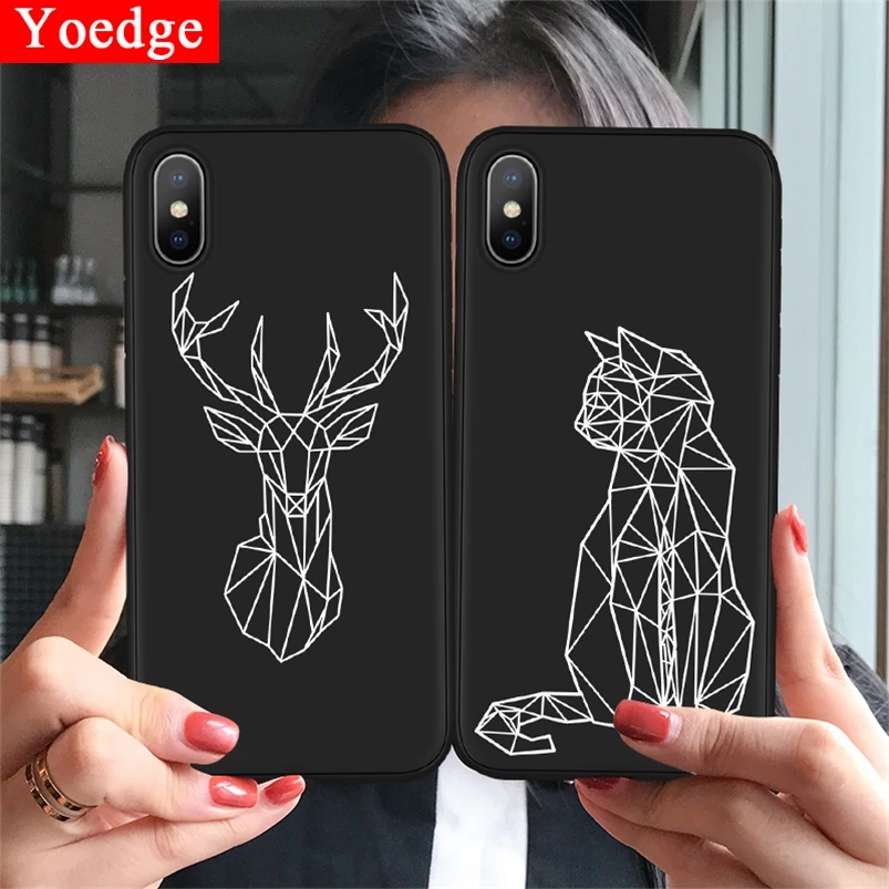 

Animals Phone Case For iPhone 8 Plus Black Matte Soft TPU Back Cover For iPhone 11 Pro X XR XS Max 10 7 6 6S Plus 5 5S SE Cases