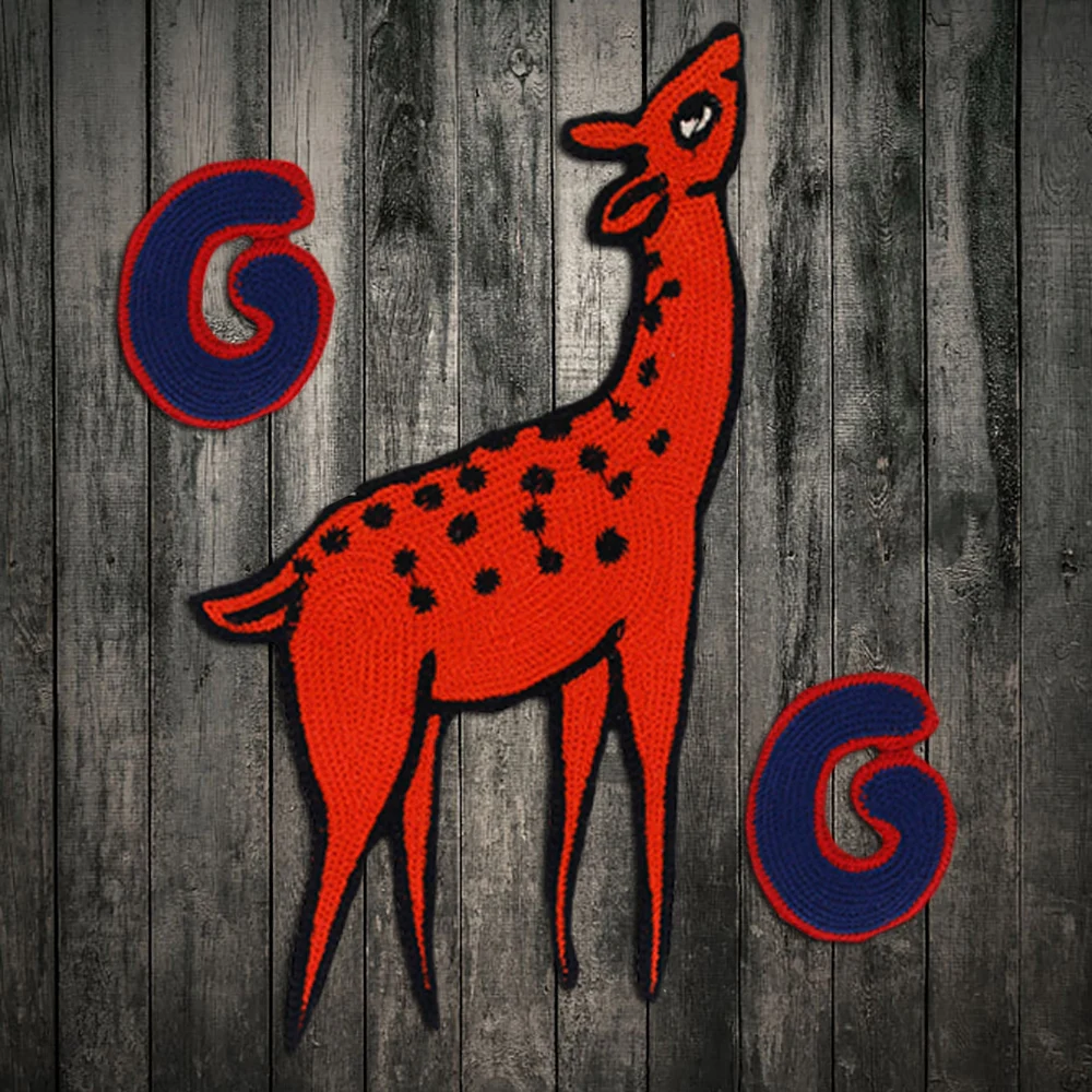 

2set Cute G letter deer Pattern Embroidery Patch Motif Applique DIY Sew-On T-shirt Clothes Sticker Decorative Decals sewing