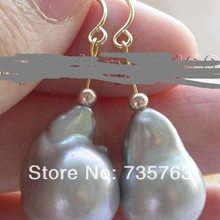 Xiuli 00153 из натуральной серый Reborn Кеши Серьги с жемчугом