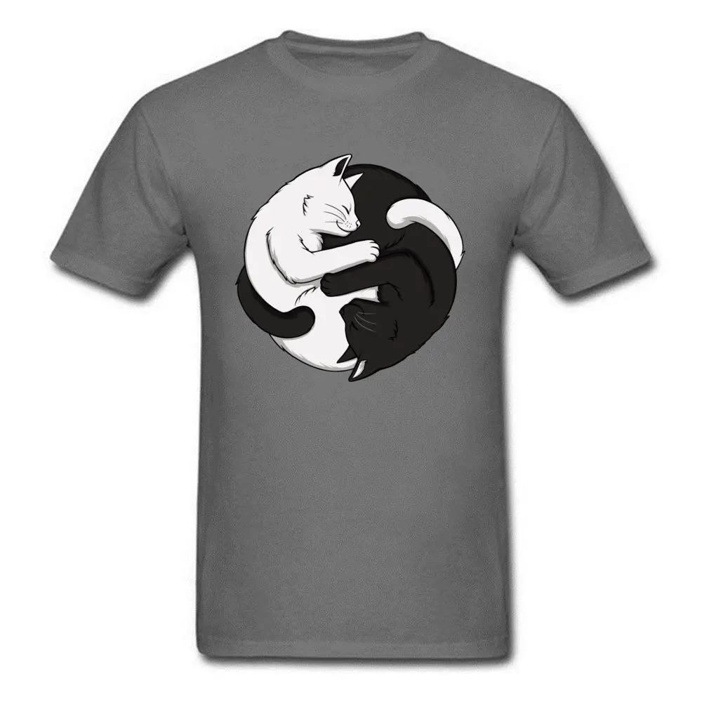 

New Coming Men TShirt Yin Yang Cats Tops T Shirt Cartoon Printed On T-shirts Crewneck Short Sleeve 100% Cotton Fabric Clothes