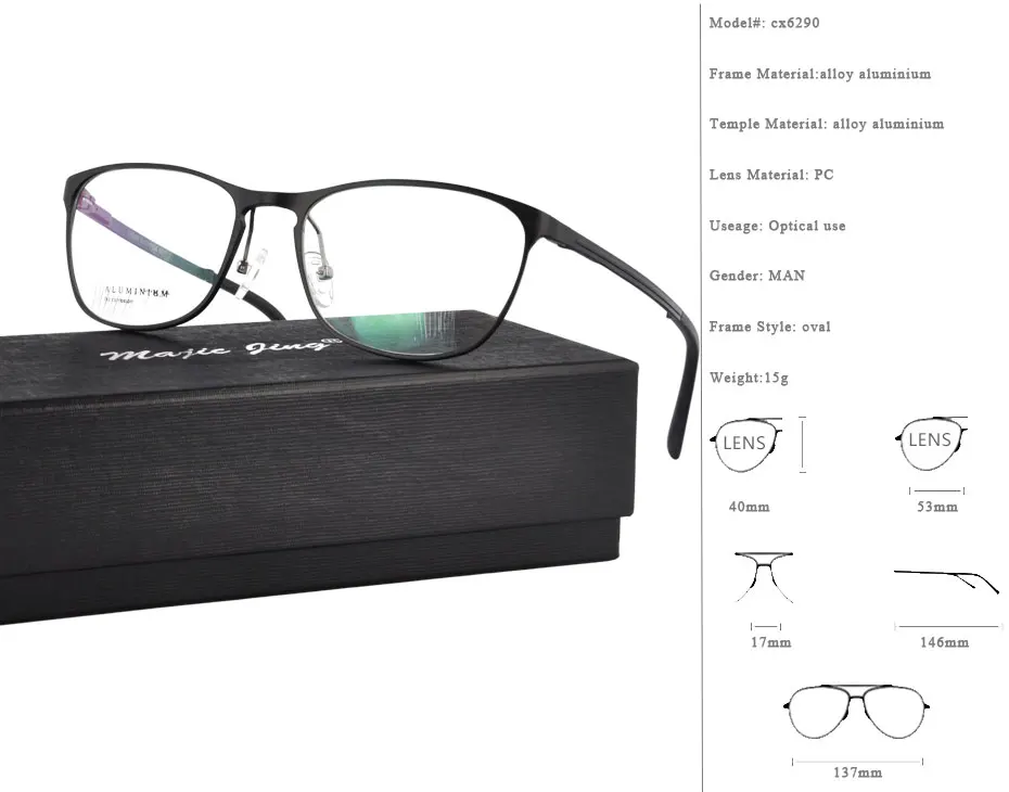 Магия Jing алюминиевого сплава RX оправы близорукость очки, очки с весна петли для мужчин CX6290