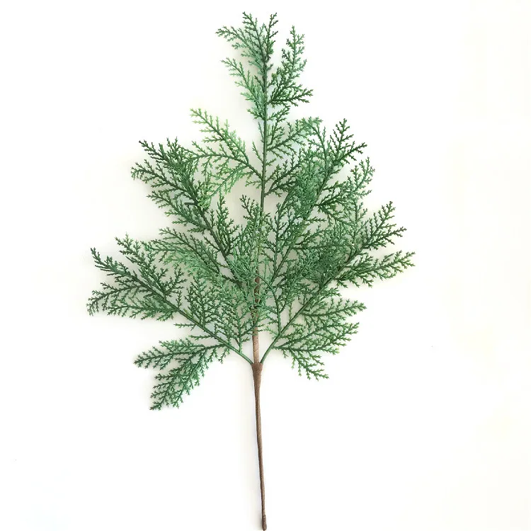 

Realistic Looking Artificial Cedar Picks Cypress Leaves Pine cones Stem Fake Leaves Plants Christmas Decoration Plastic Flowers
