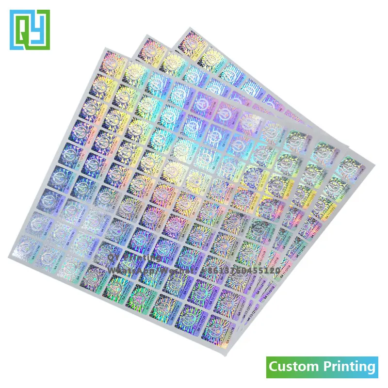 10000pcs 15x15mm 무료 배송 사용자 정의 만든 보안 홀로그램 스티커 3D 조작 증명 사용자 지정 숨겨진 된 텍스트 일련 번호 레이블