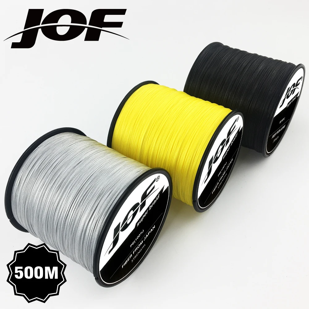 JOF 500 M خيط صنارة الصيد متعدد الألوان PE 8 السواحل الكارب مضفر خيط صنارة الصيد المياه المالحة Pesca سوبر قوي البحر Vissen الحبل 2019