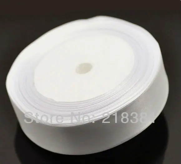 

100 ярдов 1 "(25 мм) белая атласная лента для свадебного шитья DIY ремесла