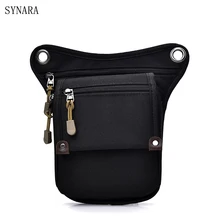 Мужские холщовые поясные сумки, сумка для ног, мужской ремень для велосипеда и мотоцикла, пояс для денег, поясная сумка для работы, черный, высокое качество