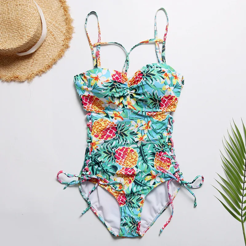 NODELAY One Piece Swimsuit Bandages Swimwear Women 2019 Pineapple ...