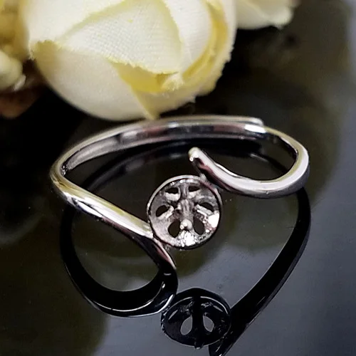 925 пробы кольцо с прорезями крепления для ребенка от 6 до 8 мм жемчуг поделки жемчуг кольцо с регулируемым размером случайный смешанный 10/30/50 шт сумка N117