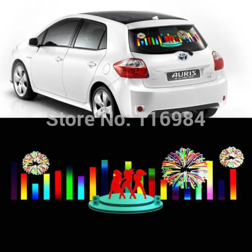 90x25 Car Dancing Sticker Music Rhythm Led Flash Lamp Sound Activated