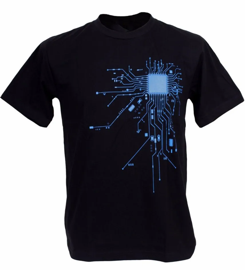 

2019 Summer Mes Tee Shirt Fashion High Quality Custom Cpu Chip Heart Hardware Crazy Digital Life Man Graphic Hip-hop T-Shirt