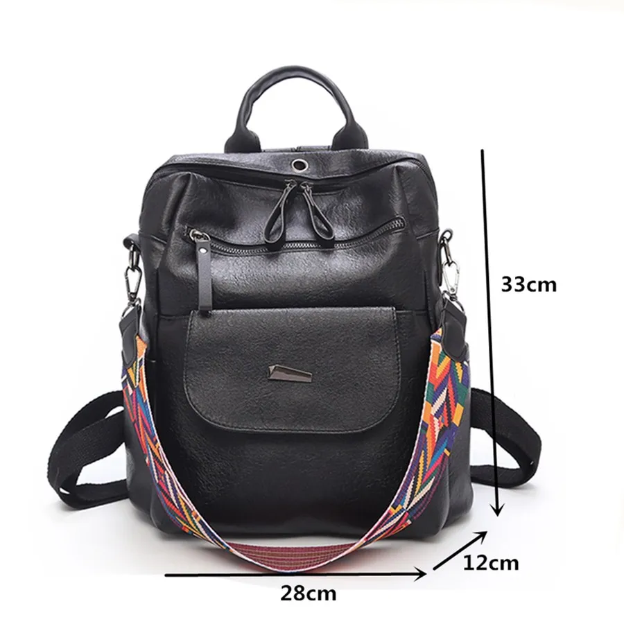 MAGICYZ Vintage Retro de las mujeres, Mochila de correa de cuero, bolsa de la escuela mochilas para chica adolescente grande Mochila femenina MAGICYZ Vintage Retro de las mujeres, Mochila de correa de cuero, bolsa de la escuela mochilas para chica adolescente grande Mochila femenina