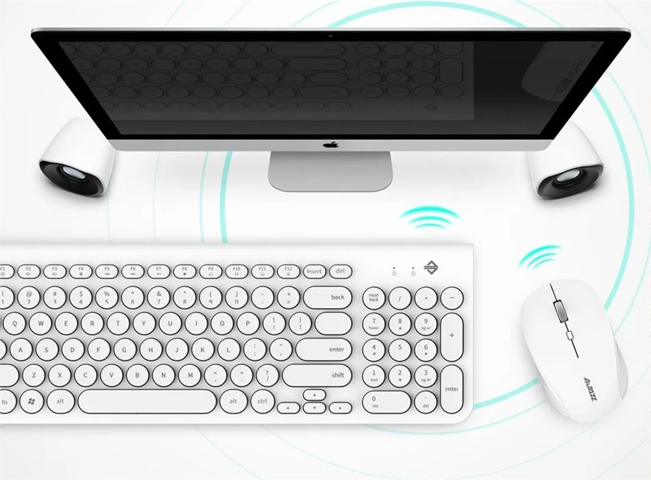 Ajazz 325i 96 key keyboard gaming 2.4G wireless pc gamer wireless mouse kit keycap gaming pc gamer combo (7)