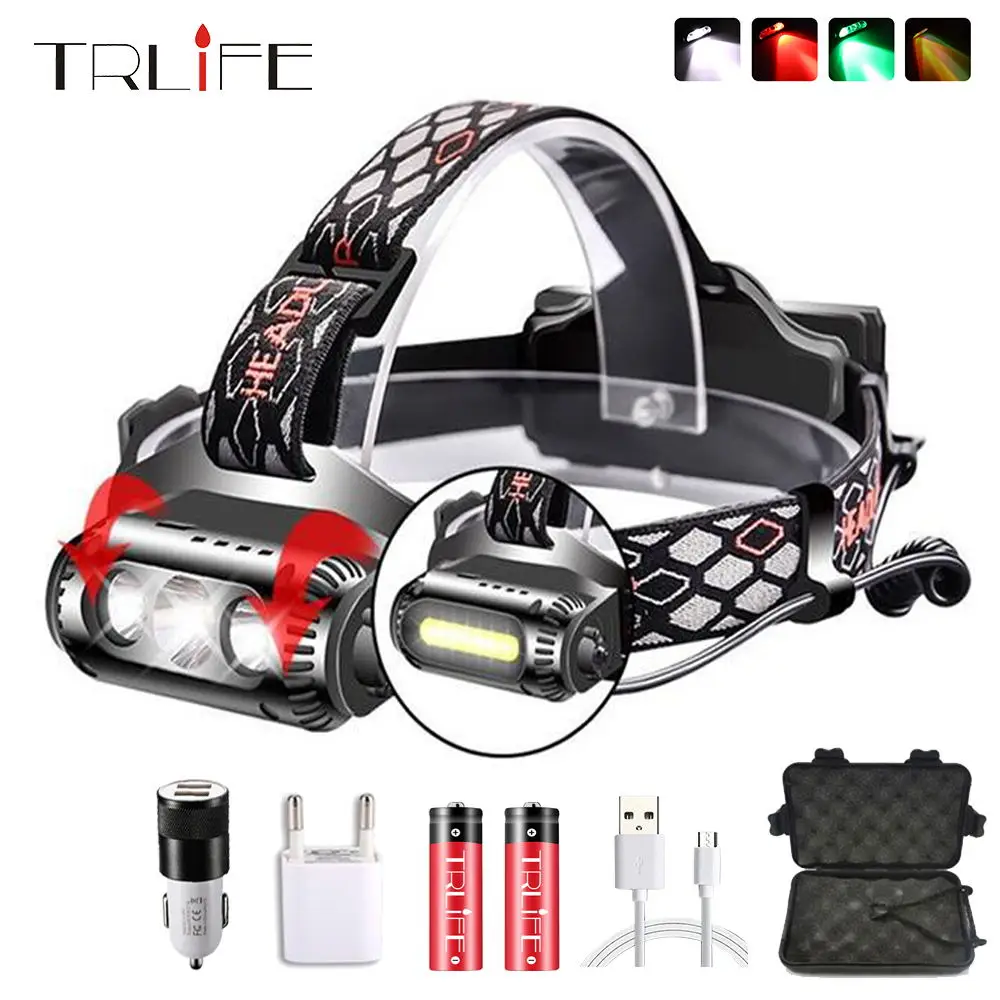 

8 Light Modes USB Rechargeable LED COB Super Bright Headlights LED Headlamp Rotatable lamp holder for Camping,Fishing,Hiking
