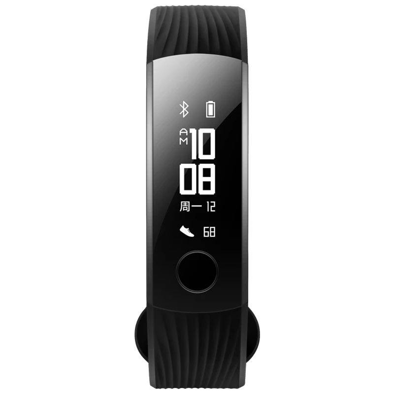 Huawei Honor Band 3 Смарт-браслет в режиме реального времени с контролем сердечного ритма 5 атм водонепроницаемый для плавания фитнес-трекер для Android iOS - Цвет: black